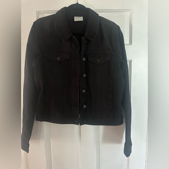 Black TALL Denim Jacket - Picture 1 of 10